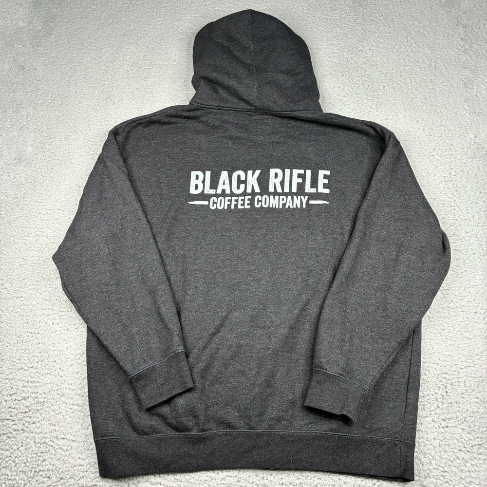 Black Rifle Coffee Company Hoodie Men's XXL Gray Full Zip Sweatshirt - Picture 5 of 5